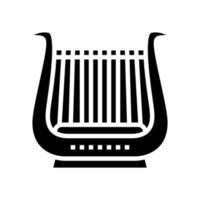 lira músico instrumento grecia glifo icono vector ilustración