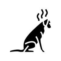 icono de línea de perro castigado ilustración vectorial vector