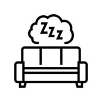 Dormir mens ocio línea icono vector ilustración
