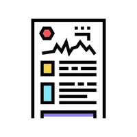 informe de ventas icono de color ilustración vectorial vector