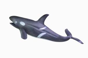 figura orca de juguete imagen aislada de primer plano. foto