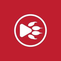 animal channel logo with play button symbol vector