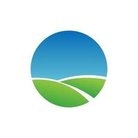 circle modern blue and green nature logo concept vector