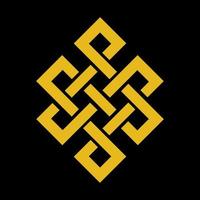 plantilla de vector de símbolo de budismo de oro con fondo negro