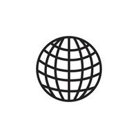 simple lined globe logo icon vector