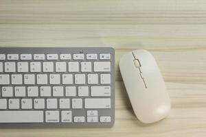 The work station office flat lay wood table image for background. photo