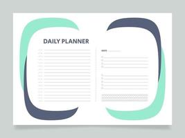 Personal tasks daily planner worksheet design template. Printable goal setting sheet. Editable time management sample. Scheduling page for organizing personal tasks vector