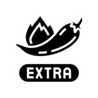 spicy level extra glyph icon vector illustration