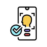 smartphone unblocked with face id color icon vector illustration