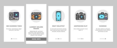 Photography Device Onboarding Icons Set Vector