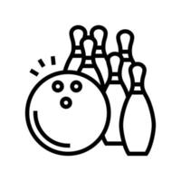 bowling game line icon vector illustration