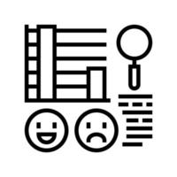 researching reviews line icon vector illustration