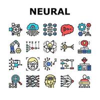 Neural Network And Ai Collection Icons Set Vector