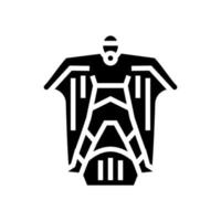 wingsuit sportsman glyph icon vector illustration