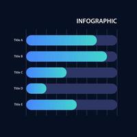 Business poll results information infographic chart design template for dark theme. Comparison. Infochart with horizontal bar graphs. Visual data presentation vector