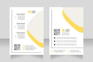 Art school contact info brochure design. Template set with copy space for text. Premade corporate reports collection. Editable 2 paper pages vector