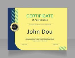 Competition participant appreciation certificate design template. Vector diploma with customized copyspace. Printable document for awards and recognition