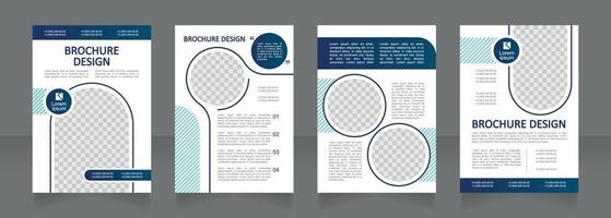 servicio de banca en línea y diseño de folletos en blanco de contabilidad. conjunto de plantillas con espacio de copia para texto. colección de informes corporativos prefabricados. 4 páginas de papel editables vector