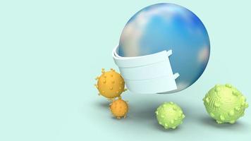 world mask virus 3d rendering  for medicine content. photo