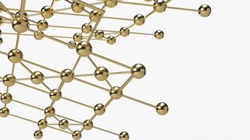 The Abstract design connection design gold  sphere network structure 3d rendering. photo