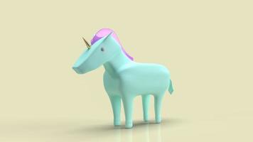 el unicornio azul para la representación 3d del negocio de inicio de símbolo foto