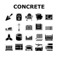 Concrete Production Collection Icons Set Vector