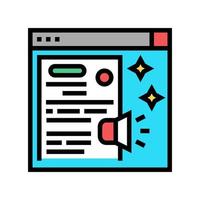 distributing press release color icon vector illustration