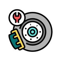 brake disc repair color icon vector isolated illustration