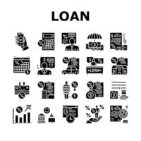 Loan Financial Credit Collection Icons Set Vector