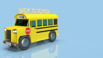 school bus 3d rendering for back to school content. photo