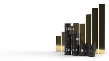 tank oil and chart 3d rendering for petrol content. photo