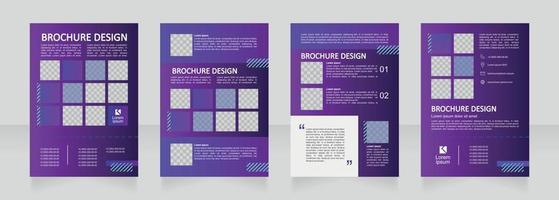 Digitalization of corporate structure blank brochure design. Template set with copy space for text. Premade corporate reports collection. Editable 4 paper pages vector