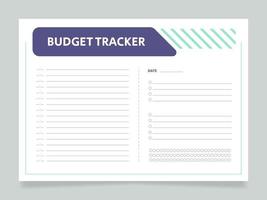 Daily budget tracker worksheet design template. Printable goal setting sheet. Editable time management sample. Scheduling page for organizing personal tasks vector