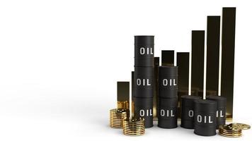 tank oil and chart 3d rendering for petrol content. photo