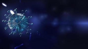 virus in dark tone 3d rendering for  medicine  and  healthcare content. photo