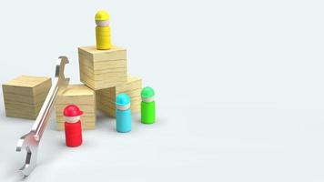 wooden toys on white background  3d rendering for labour day content photo