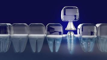 imagen de renderizado 3d de implante dental para contenido médico. foto