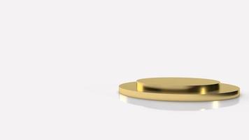 gold Podium platform on white background 3d rendering. photo