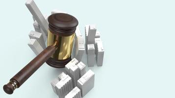 Building and justice hammer image for property law concept 3d rendering. photo