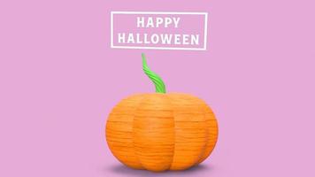 3d rendering cartoon pop art pumpkin on pink background for halloween content. photo