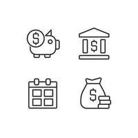 Business and finance pixel perfect linear icons set. Regular payments. Corporate expenditures. Investment. Customizable thin line symbols. Isolated vector outline illustrations. Editable stroke