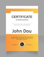 Psychology student achievement certificate design template. Vector diploma with customized copyspace. Printable document for awards and recognition