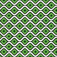 fondo vintage hecho de formas concéntricas de gota verde primaveral entre líneas blancas curvas. líneas en zigzag, verde, zigzag, tortuoso, sinuoso, serpenteante, verde y blanco, fondo decorativo vector