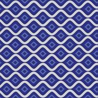 fondo vintage hecho de formas concéntricas de gota azul entre líneas blancas curvas. líneas en zigzag, azul, zigzag, tortuoso, sinuoso, serpentino, azul y blanco, fondo decorativo vector