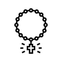 cruz cristianismo línea icono vector ilustración