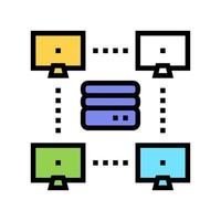 server computers color icon vector illustration