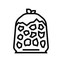 bolsa piedra línea icono vector ilustración