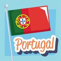 letras de portugal con bandera vector