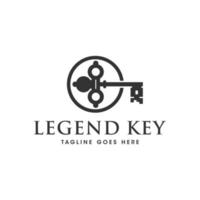 ancient key illustration logo design vector