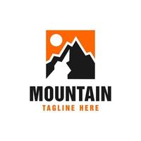 mountain scenery illustration logo design vector